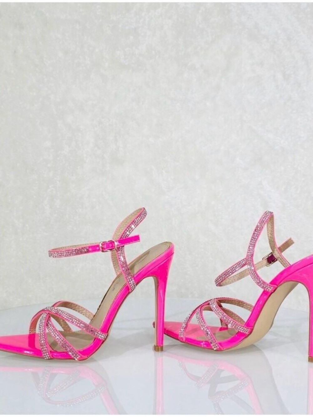 Cathy Din- Marge Neon Hot Pink Patent Rhinestone - Size 7